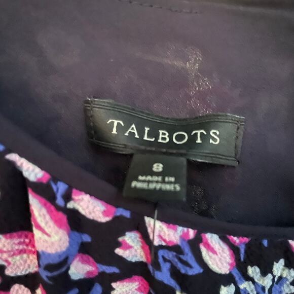 Talbots Floral Flowy Midi Dress Long Sleeve A-Line Casual Classic Size 8 NWT NEW - Picture 6 of 8